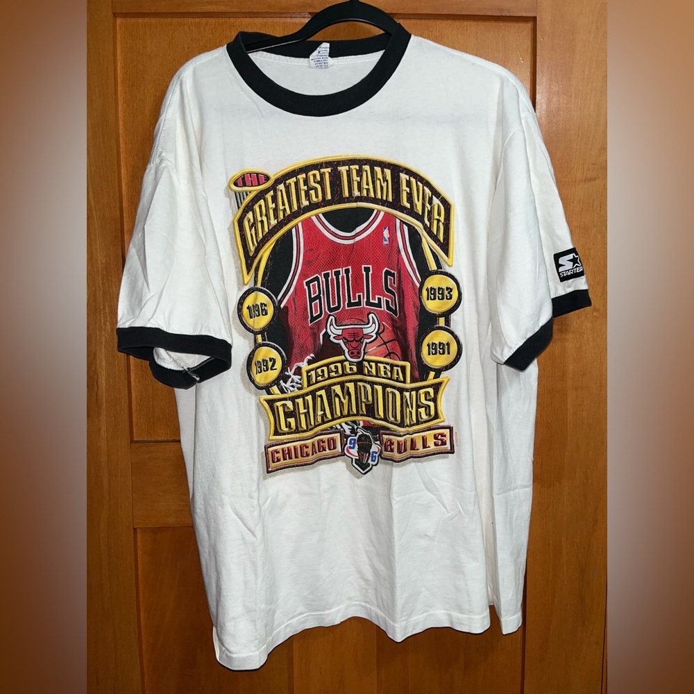 Vintage Starter Chicago Bulls T-Shirt 1996 NBA Champions Greatest Mens XL​